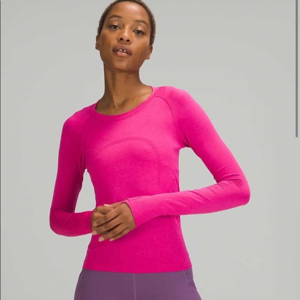 Lululemon Swiftly Tech LS 2.0, Sonic Pink, Size 4